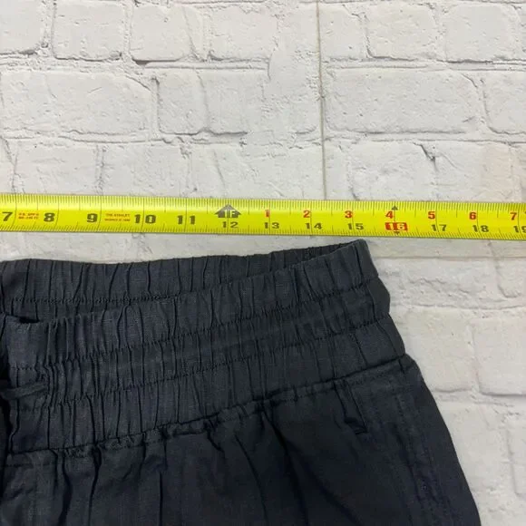 NWT Quince Women 100% Linen Wide Leg Pants Size Large Black D039 -2 - Picture 5 of 16